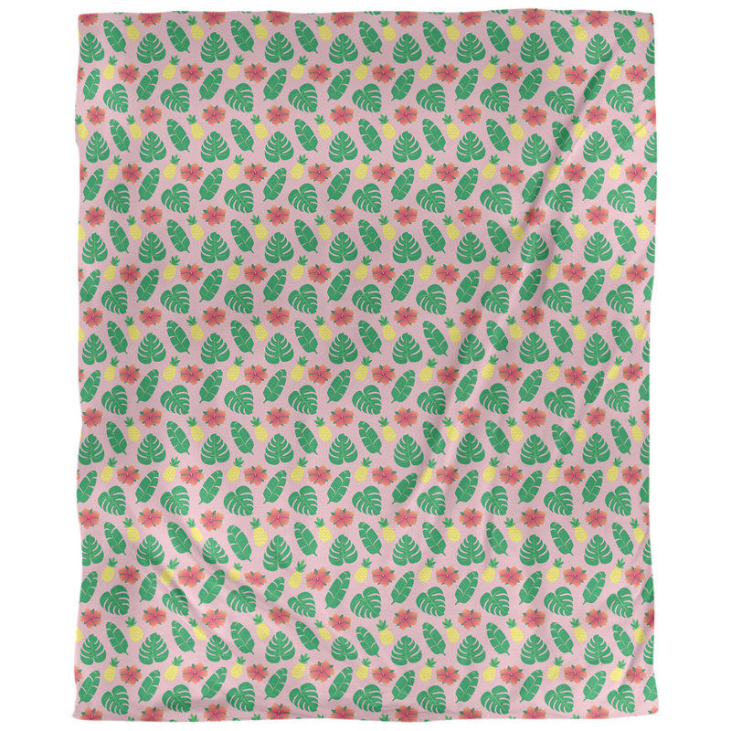 Tissu tropical, Rose, L 56 po x l 36 po, Coton peigné de base