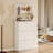 Shoe Cabinet With 3 Flip Drawers &  Hooks Coat Rack & Adjustable Shelves-2126646176