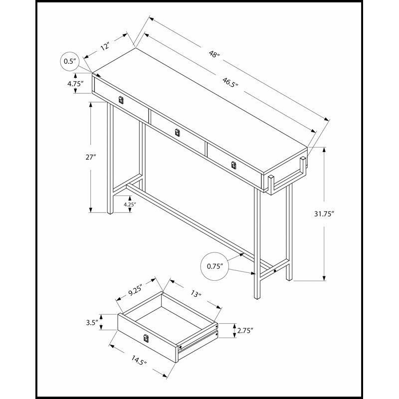 Console étroite blanche brillante avec tiroir de rangement, idéale pour les entrées et les salons, structure en métal chromé