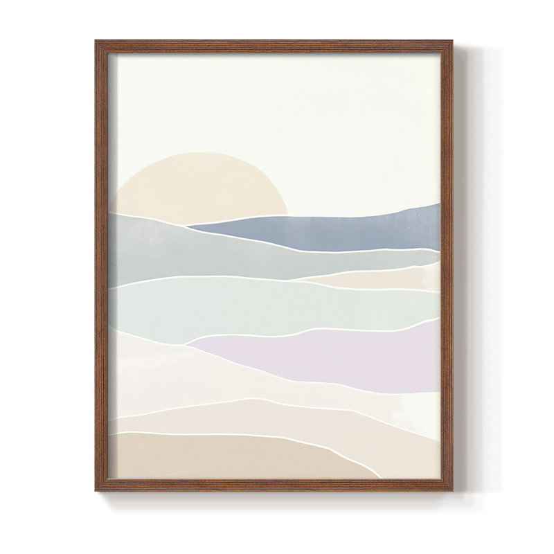 Vague Tableau I, reproduction encadrée - bois massif, H 10 po x l 8 po, Brun