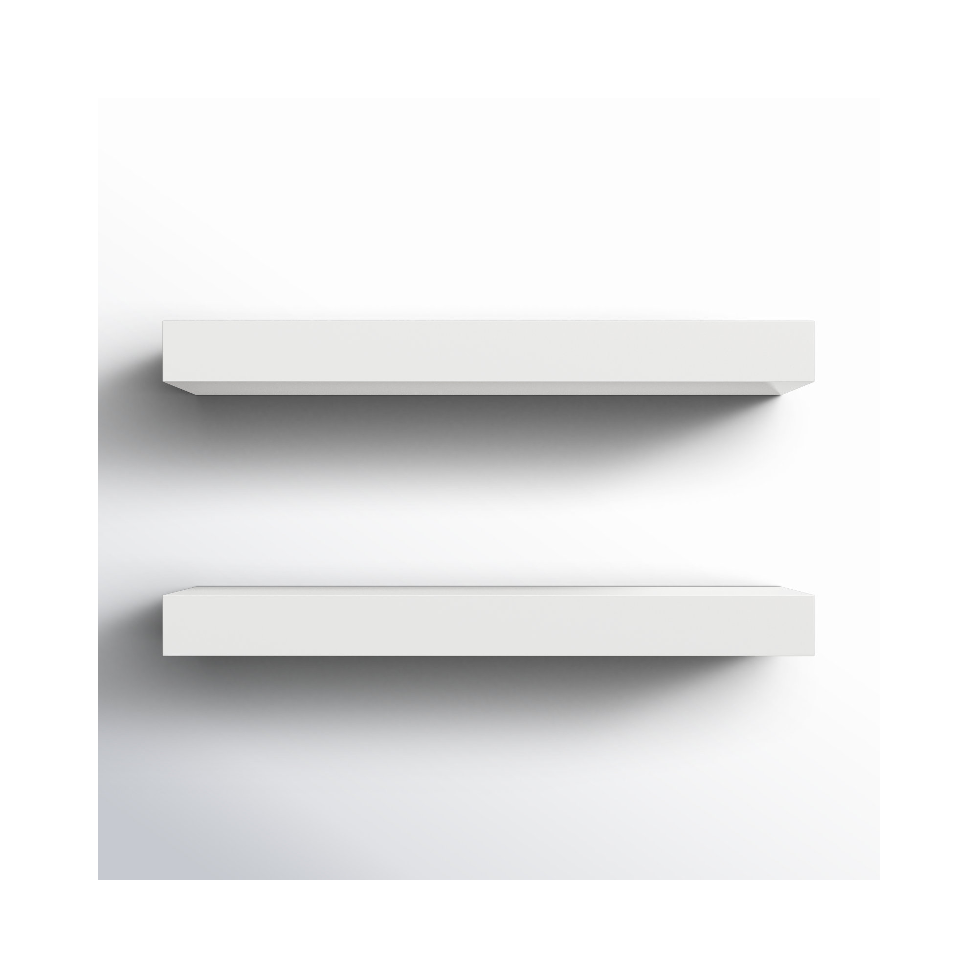 Jeremiah 2 Piece Picture Ledge Wall Shelf, White, 2.3" H x 24" W x 8" D