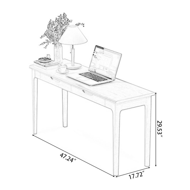 Rectangular Solid Wood desks, 29.53" H x 47.24" W x 15.75" D, White