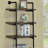 Black and Rustic Oak 4-tier Wall Shelf-593127919-593127904