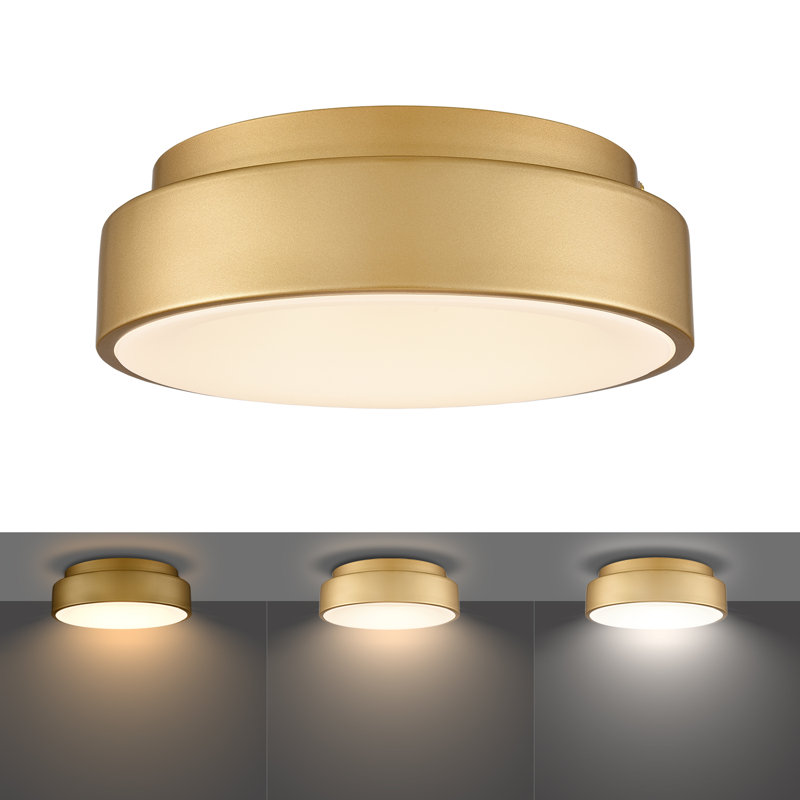 Memphis Dimmable LED Flush Mount Light, Gold