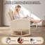 Chaise longue rembourrée en suède doux pour sièges de restaurant - Repose-pieds réglable, dossier haut, poches latérales, pieds en bois massif, fonction coulissante | Beige-1148712341