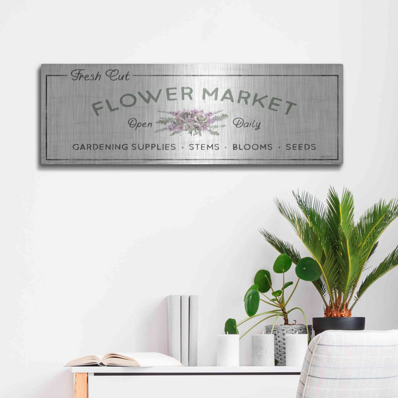 «Flower Market» par Lori Deiter, August Grove®, art mural en métal, H 12 po x l 36 po