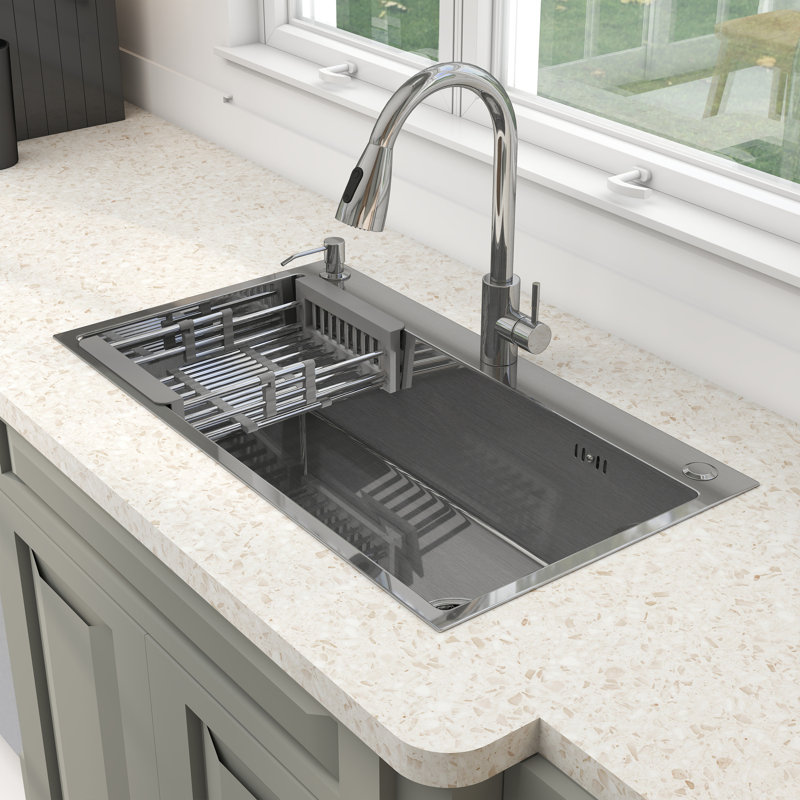28" Drop In Single Bowl Kitchen Sink