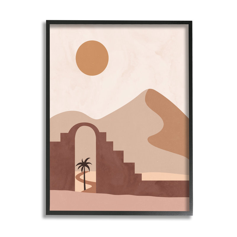 Dune de sable géante déserte, H 16 po x l 16 po x P 1,5 po, Giclée encadrée noir minuit
