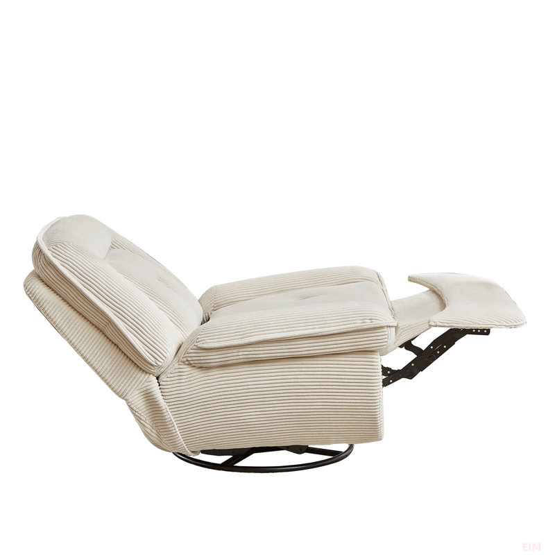 Tylon Upholstered Recliner, Beige Corduroy