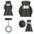 2-Pack Battery-Operated LED Wall Sconce Matte Black with Brushed Gold Accents