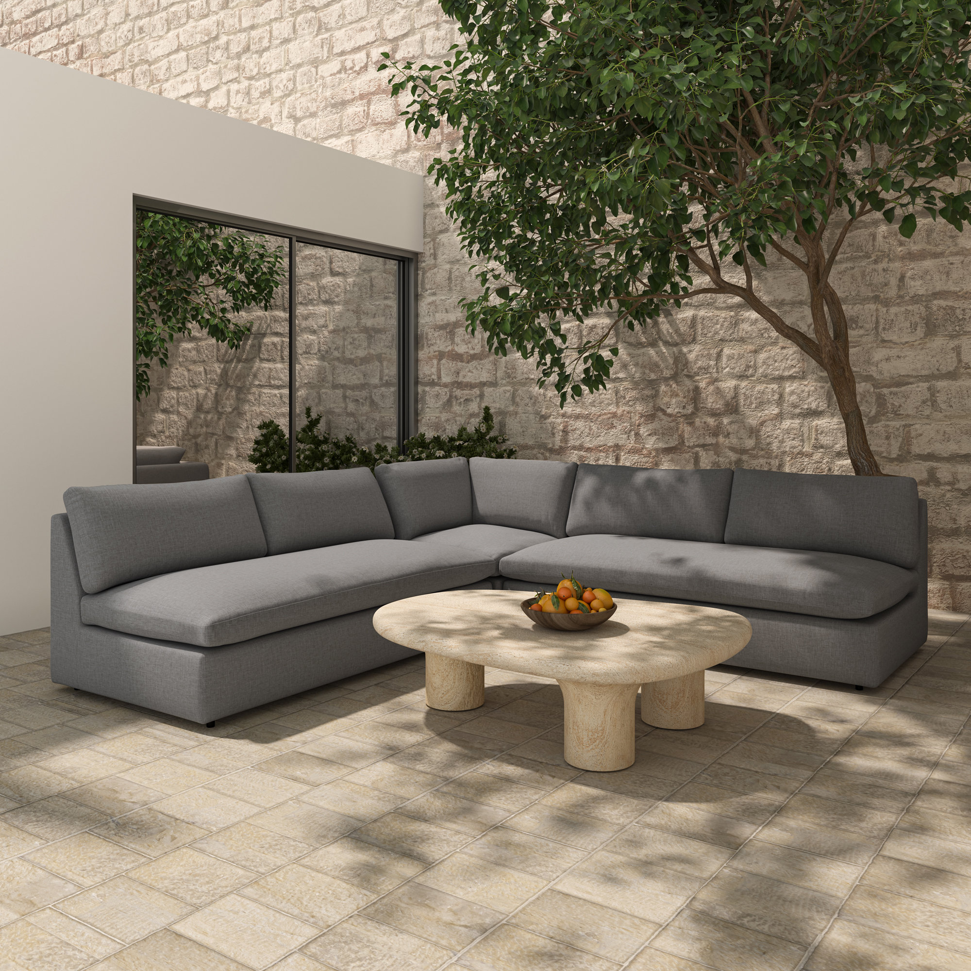 Wilkie Outdoor Corner, Light Gray
