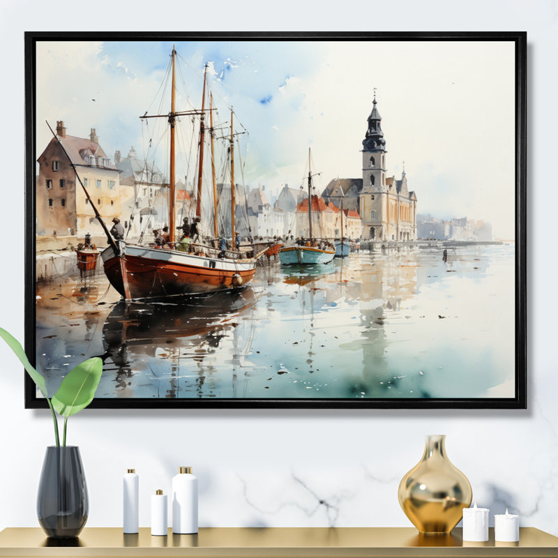 «Danemark Dutch Coastal Beauty II», reproduction sur toile, H 30 po x l 40 po x P 1,5 po, Cadre flottant noir