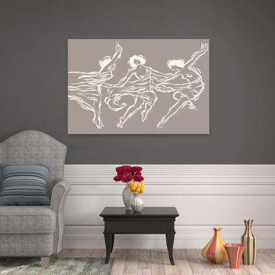 «Flowing Dancers Elegant Ethereal Minimalist», reproduction d'art murale