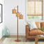 Lampe sur pied à branches à 3 lumières H 65 "avec abat-jour en rotin Brenden-1109409073-1304753611