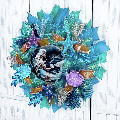 Mermaid Faux Stained Glass Wreath