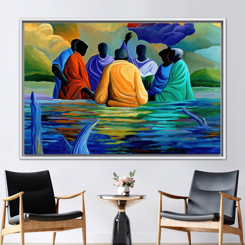 Print on Canvas, 60 cm H x 90 cm W, White Floater Framed