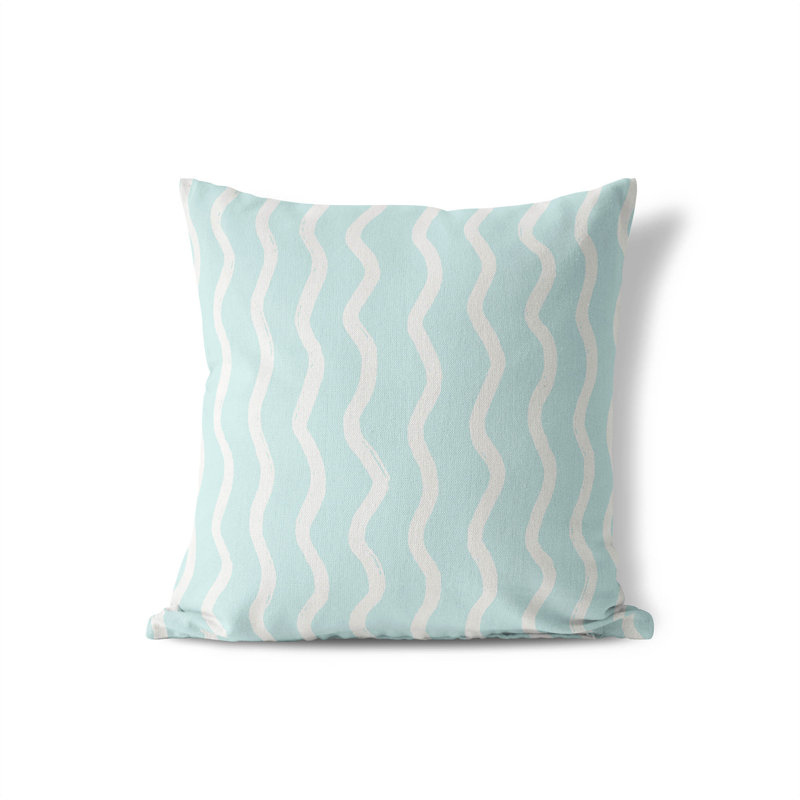Coussin Wiggle Row, H 18 po x l 18 po, Bleu clair / bleu