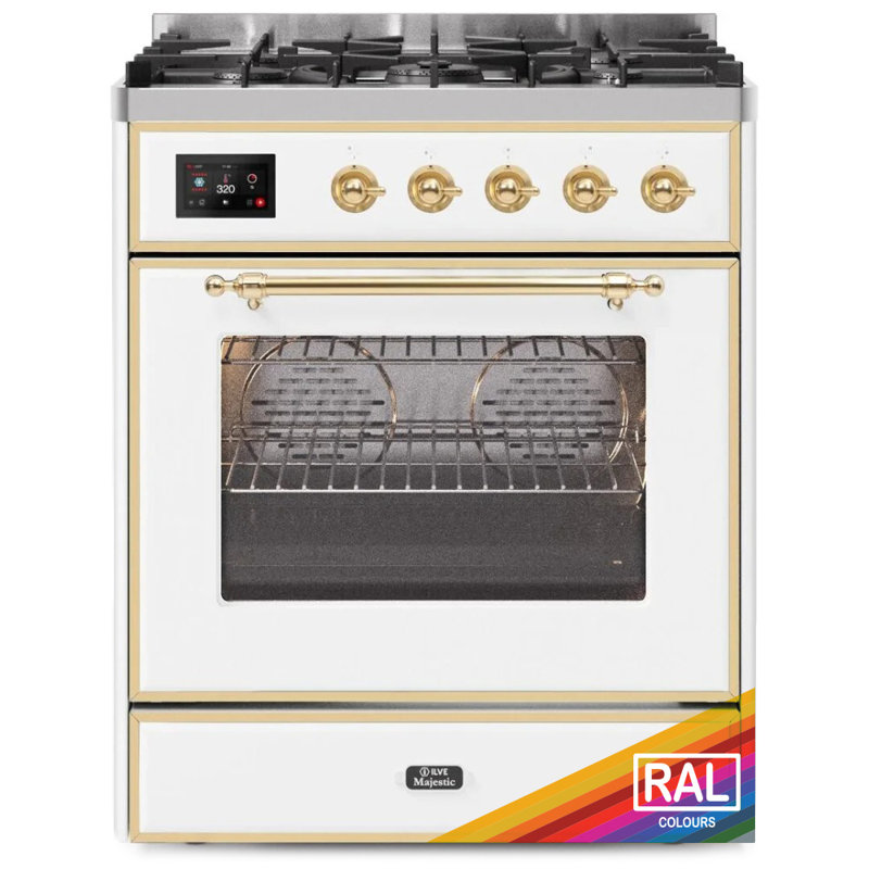 Majestic II 30" 2.3 cu. ft. Freestanding Dual Fuel Range, RAL/Brass, Liquid Propane