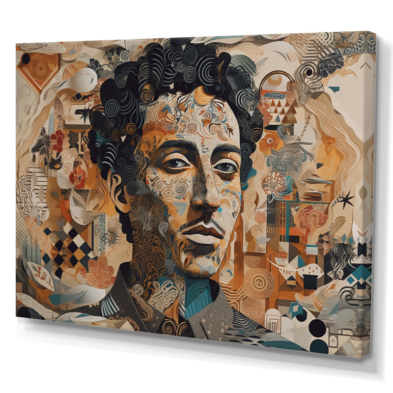 Illustration masculine sur toile, H 12 po x l 20 po x P 1 po, Toile tendue