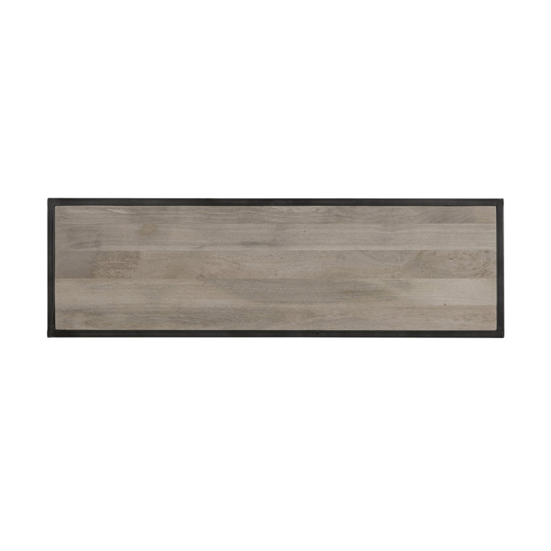 Gray Mango Wood and Metal 3-Door Sideboard