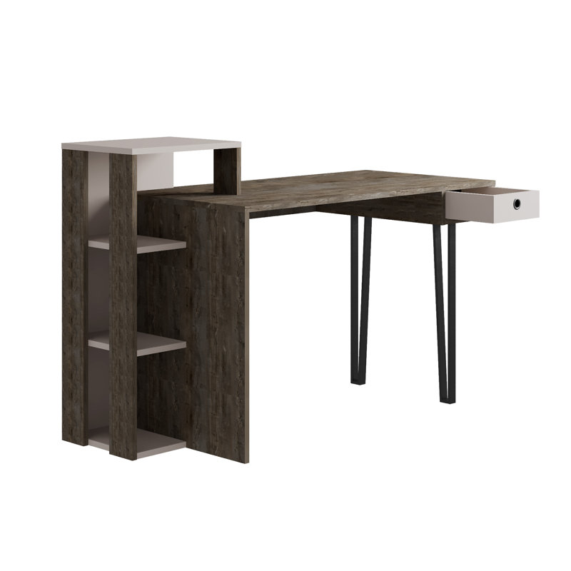 Ottar Writing Desk, Dark Coffee/Light Mocha