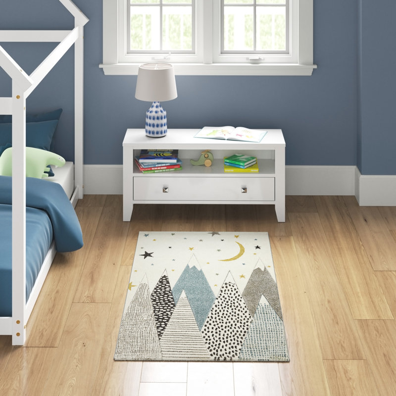 Leffel area rug Machine Woven Rectangle Blue, Rectangle 80 x 150cm