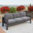 73" All-Weather Aluminum Patio Sofa, 3 Seat Outdoor Couch With  Thick Dark Gray Cushions & Gray Frame-1199417979-1199417983