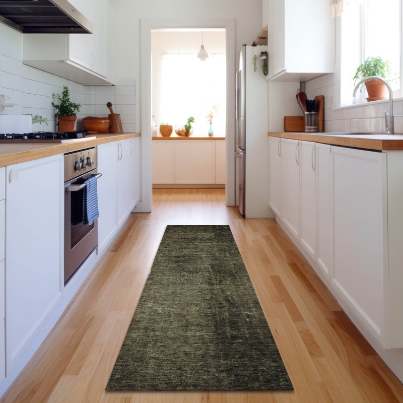 Premium Machine Washable Cerrito AMF554 Gray Rug, Runner 2'3" x 7'6"