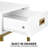 Natavious White End Table, Bedside Cabinet, Universal Accent Table with Gold Frame Legs  with 1 Drawer.