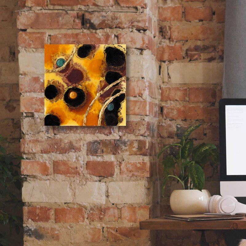 «Météore douche 2» par Alicia Ludwig, art mural sur toile, 12 po x 12 po