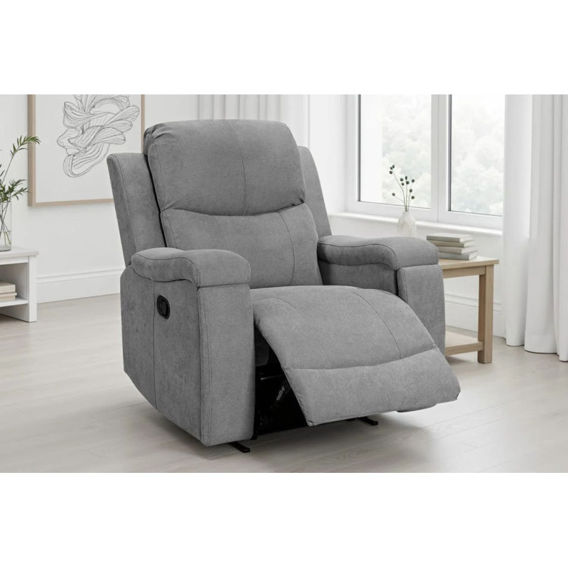 99cm Wide Chenille Glider Standard Recliner, Grey