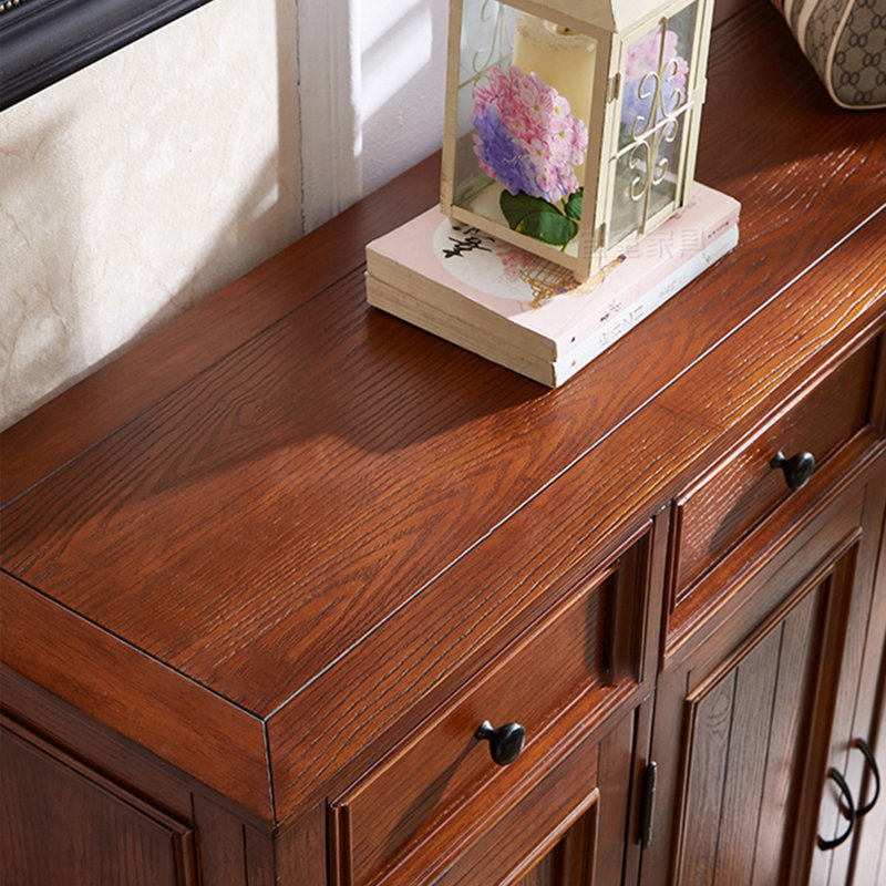 Nut-brown Solid Wood Shoe Storage Bench