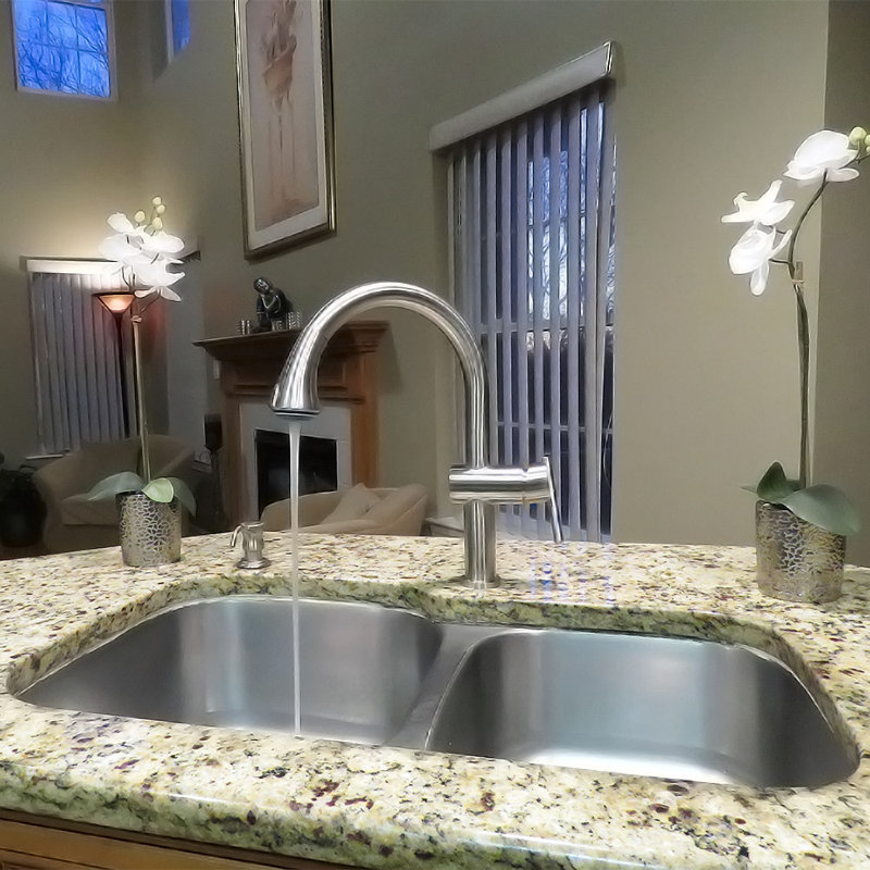 Whitehaus 32" Brushed Stainless Steel Double Bowl Undermount Sink