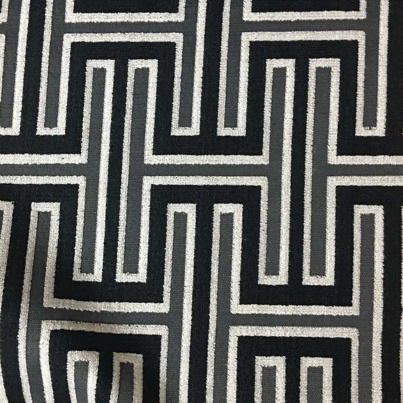 Carlyle-Hyde Cut Velvet Upholstery Fabric, Caviar