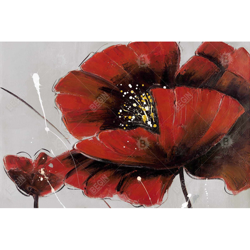«Red Poppy Flowers» sur toile