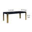 Table de salle à manger Theo, pieds en métal doré, structure en bois noir rétro, 72 pouces