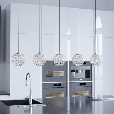 Luminaire suspendu sphère 5 lumières Tietjen