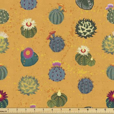 Cheresa Summer Botany of Floral Cactus Plants Multi-Purpose Fabric
