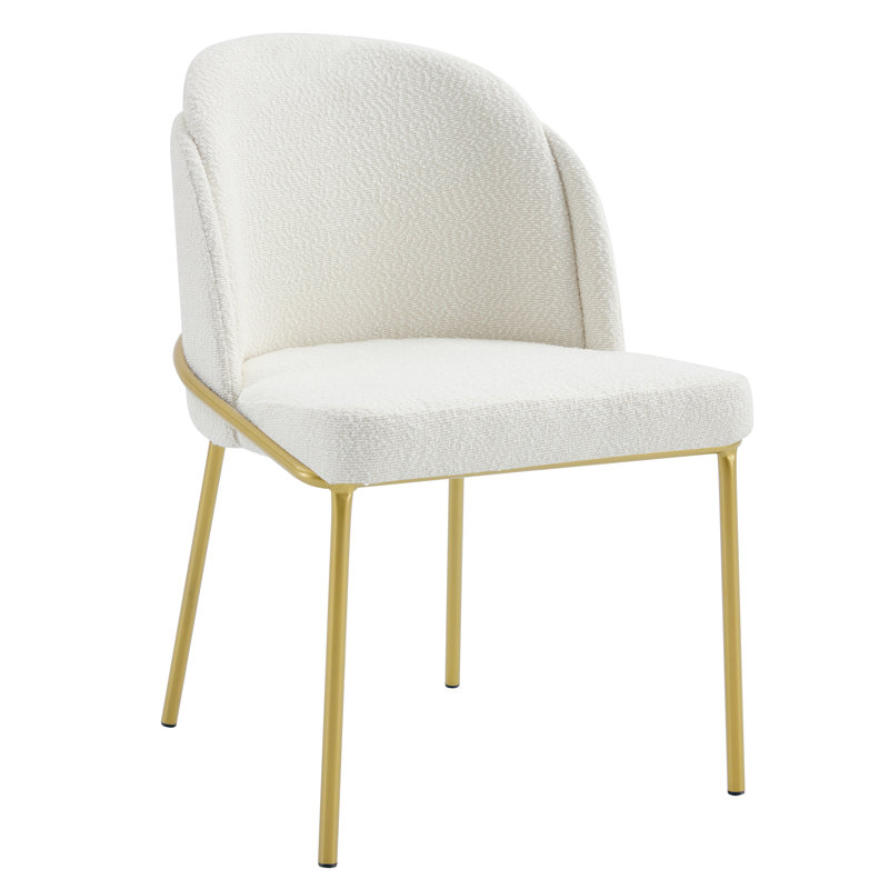 Ensemble de 2 chaises de salle à manger, Doré, Blanc
