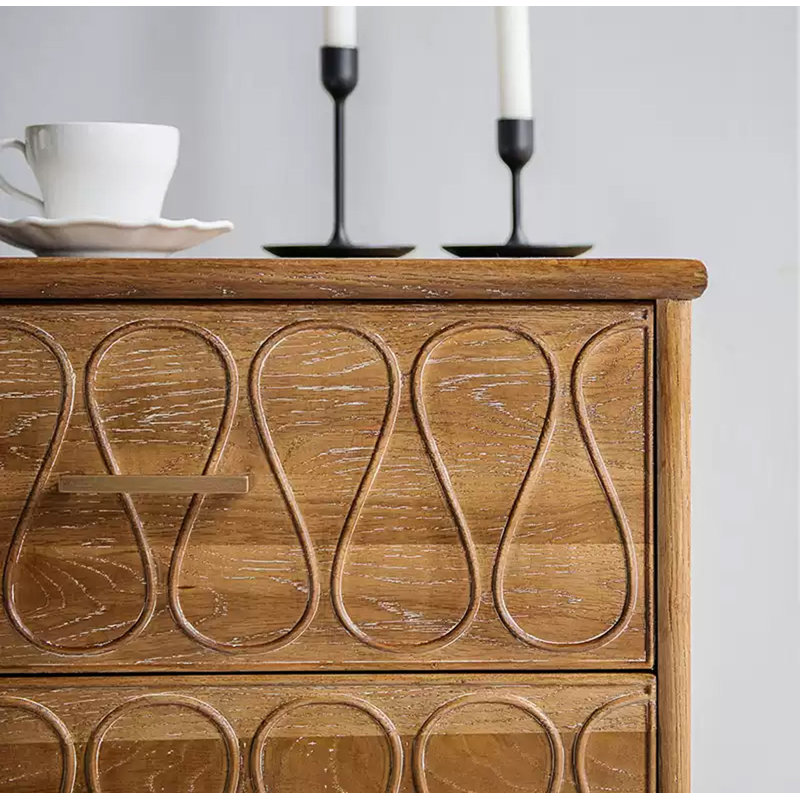 Commode d'appoint en chêne de style européen