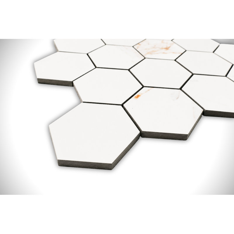 MOSAIQUE HEXAGONAL EN PORCELAINE RÉGULIER 3 "