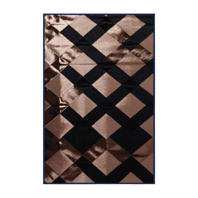 Tapis damier noir lavable à la machine