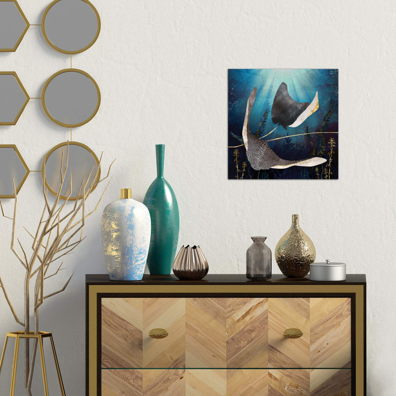 Metallic Stingray - Wrapped Canvas Print, 45.72 cm H x 45.72 cm W x 3.175 cm D