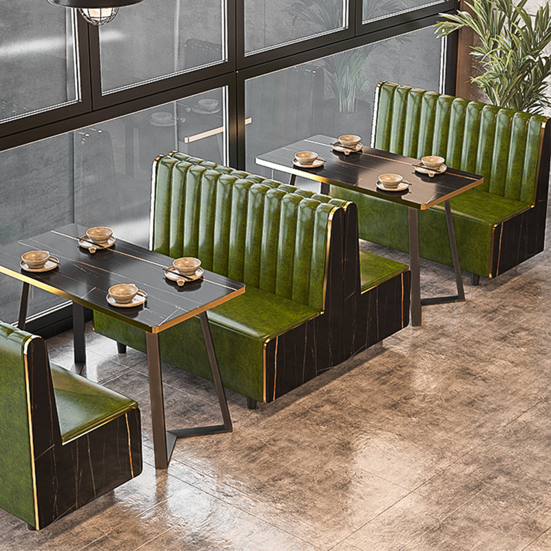 Banc rembourré en similicuir clair Luxury Luxury, Vert