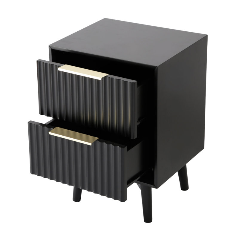 38cm W Bedside Table, Black