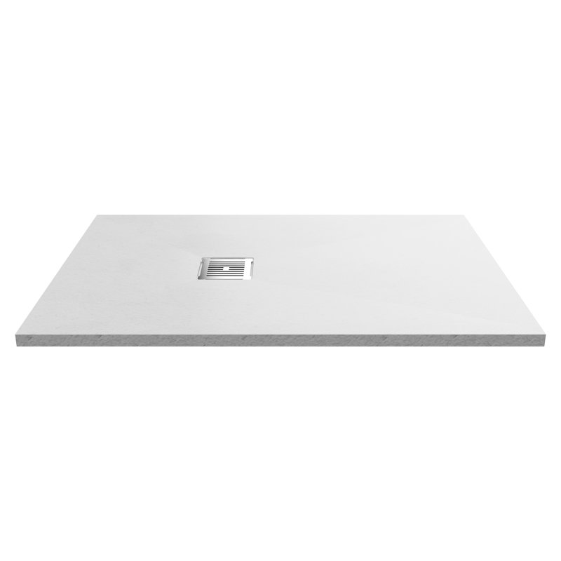 1200 x 800 mm Standard Shower Tray, White Slate, 3.3cm H x 80cm W x 120cm D