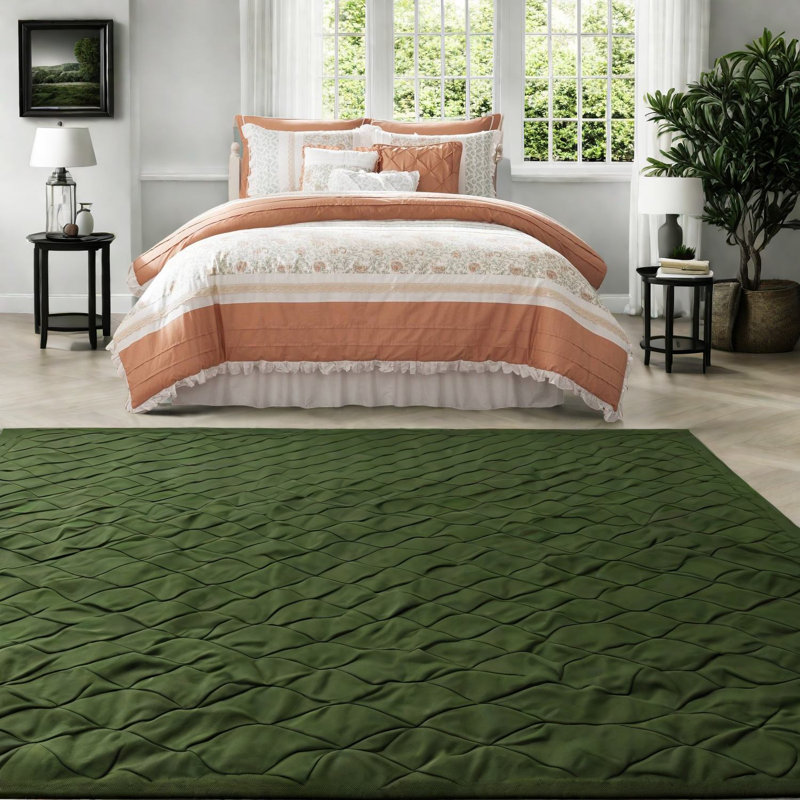 Ensemble de literie élégant en coton percale pour très grand lit, style campagnard