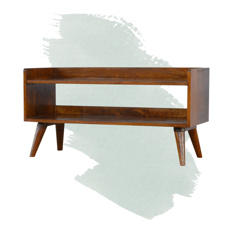 Banc de rangement en bois massif Uwais