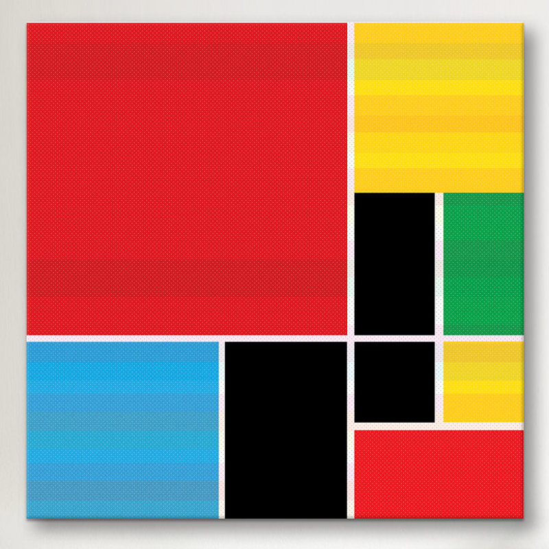 Albree Modern Colored Composition, impression sur toile, H 18 po x l 18 po x P 1,5 po, Toile avec cadre flottant noir