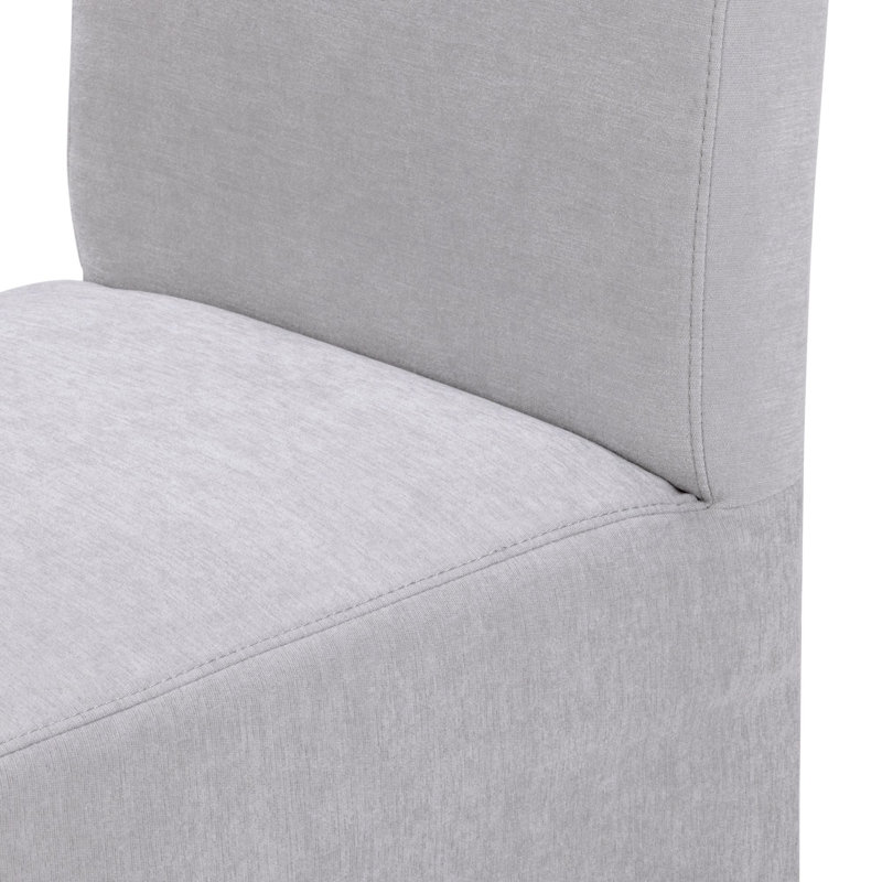 Chesnee Dining Chair with Long Slipcover, 2, Concrete
